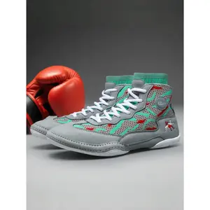 Men’s large-size boxing shoes, professional wrestling shoes, lightweight breathable training competition shoes, high-top sporty style, athletic sports shoes