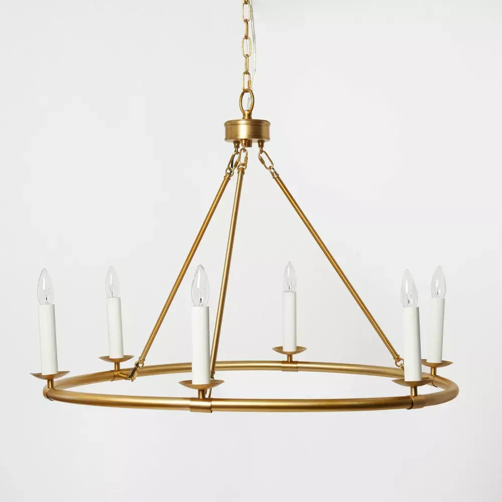 Ring Chandelier Brass - Threshold designed with Studio McGee: 6-Light Metal Fixture UL Listed No Shade