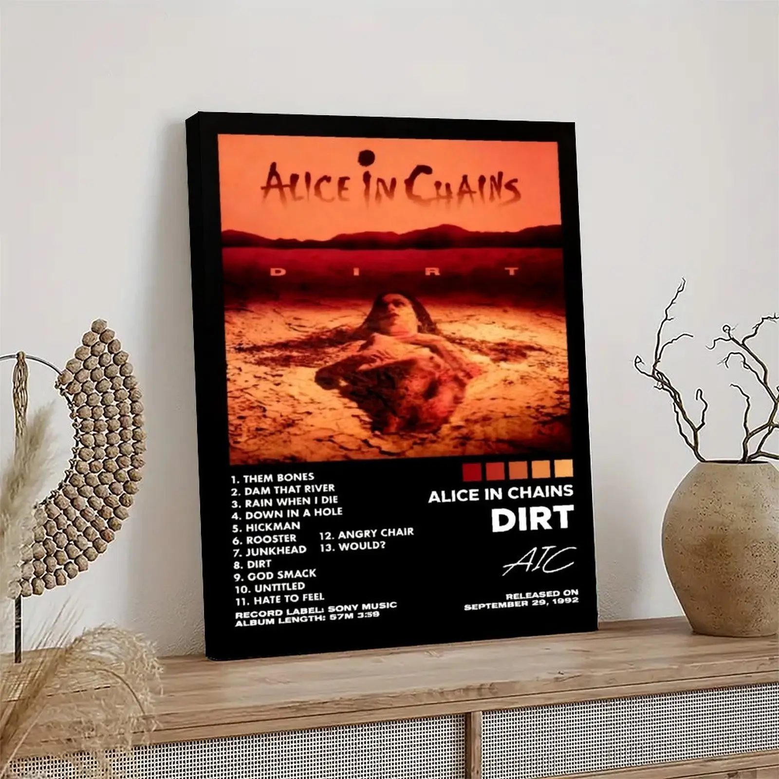 Alice In Chains Dirt Album Fantasy Canvas Wall Art - Waterproof Pine Wood Hanging Print, Animal-Accent Home Decor, Multi-Size, Portable Installation, Thoughtful Gift for Home Decor Enthusiasts (Balcony, Wardrobe Use)
