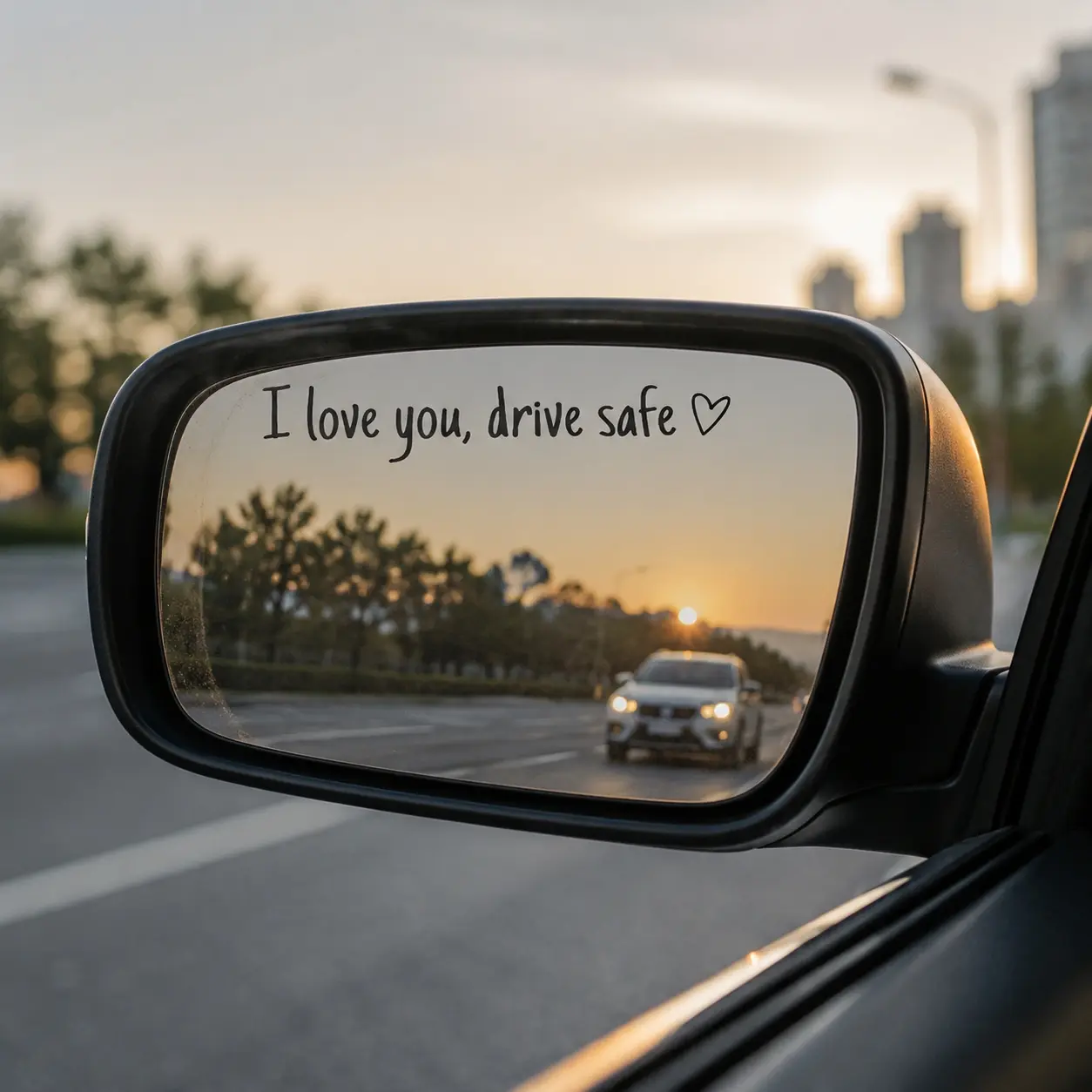 Car Stickers, Waterproof Vinyl Mirror Decals for Rainy Rides, "I Love You Drive Safe" Letter Decor, UV-Resistant Vinyl Stays Fresh Longer, Removable Mirror-Ready Fit Auto Interior Accessory