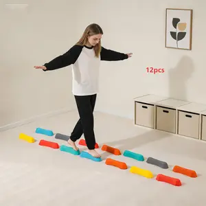 12-Piece Balance Board Set, Anti-Slip Balance Blocks, Indoor/outdoor Fitness Equipment, Promotes Balance and Coordination, Multicolor Solo Bridge