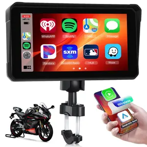 Motorcycle Carplay Screen, 6 Inch Touchscreen Wireless CarPlay & Android Auto Airplay Screen for Moto GPS Navigation for Motorbike Waterproof, Voice Control, Bluetooth, Voice Assistant, TF