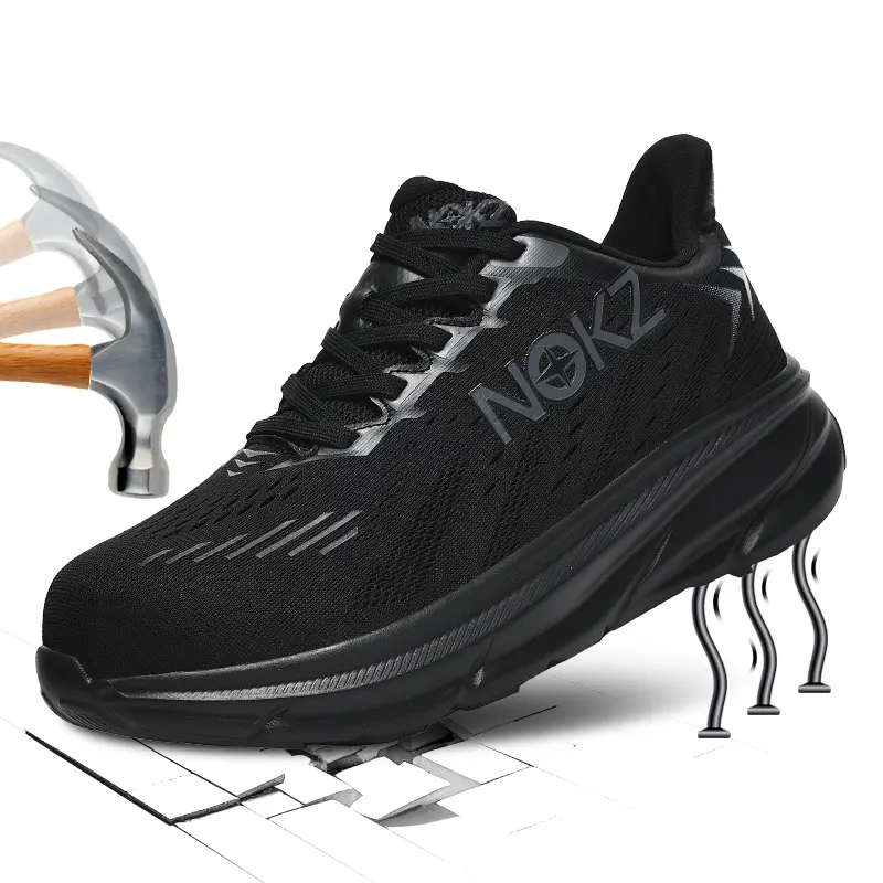 Men’s safety shoes/outdoor running shoes, soft sole, new athletic shoes with breathable mesh upper, couple running shoes, hydrogen cushioning, impact protection, puncture resistance