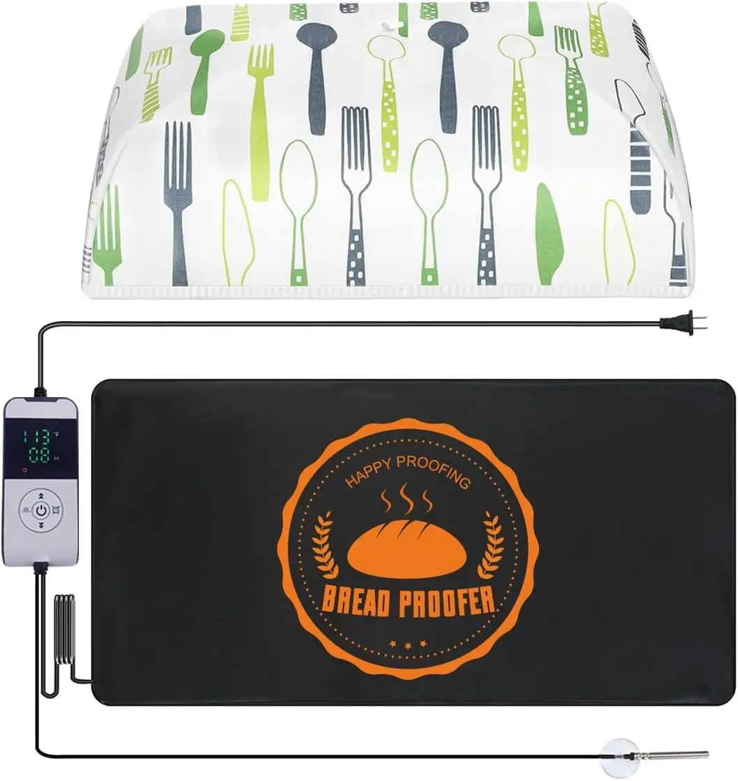 Sourdough Warming Mat Bread Proofer Heating Pad with Temperature & Timer Control Waterproof Dough Proofing Mat Warmer for Bread Dough Proofing Yogurt Fermentation