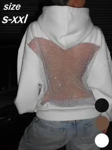 American Gothic Sexy Hollow Mesh Hoodie Y2K Clothes Womens Fashion Translucent Pullover Sweatshirt Casual Long Sleeves Jacket Breathable Lightweight Hoodie