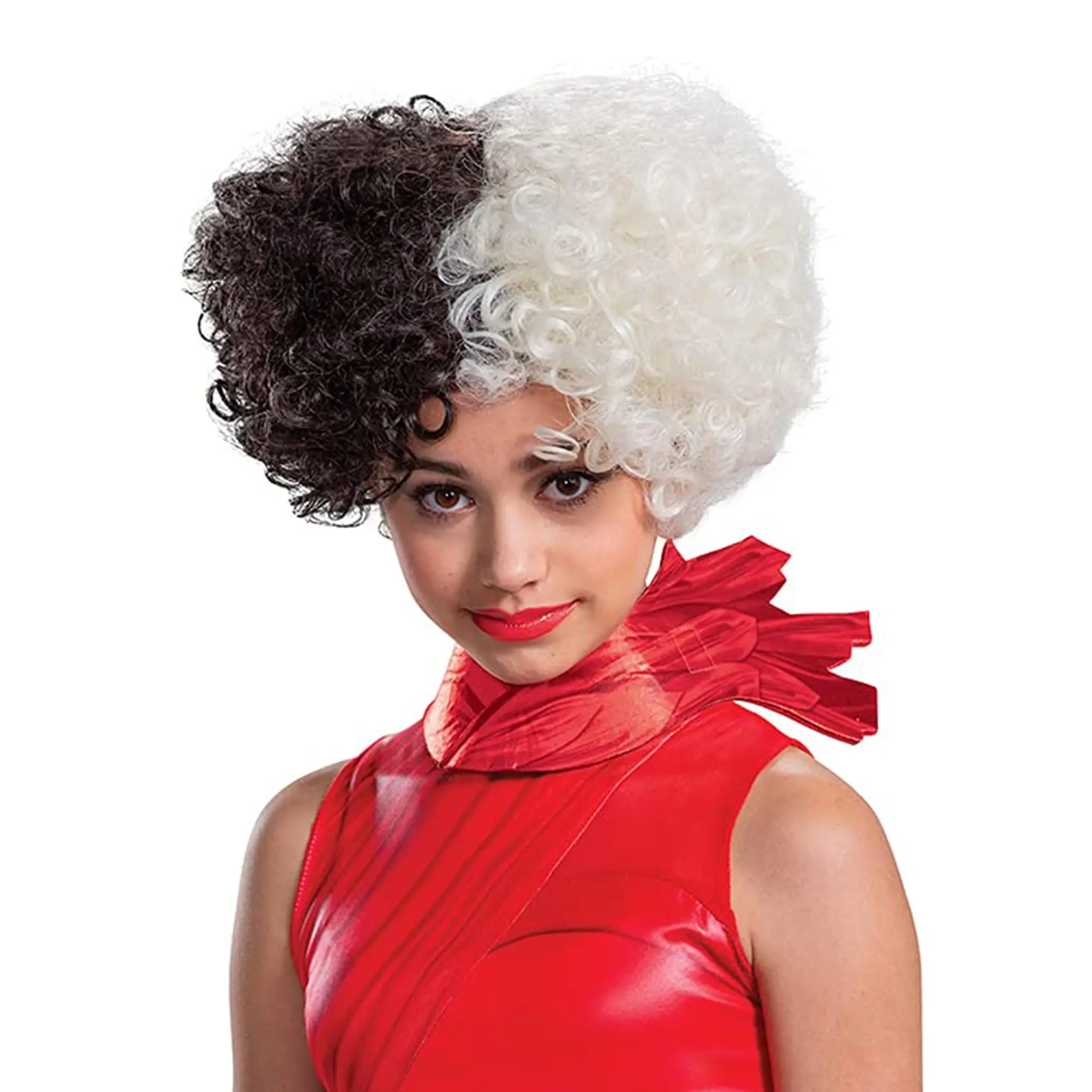 Disney Cruella Curling Synthetic Child Costume Wig, One Size, Curling Synthetic Wig