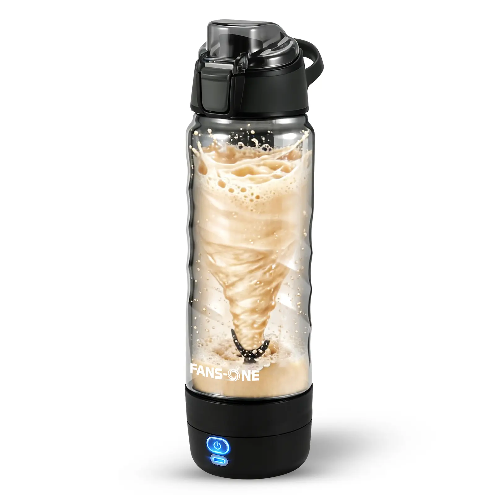 Electric Protein Shaker Bottle with Double-Locking Leak-Proof Lid, 24oz USB-C Rechargeable Vortex Mixer, BPA-Free Tritan Self-Stirring Cup for Protein Shakes & Meal Replacements, Gym & Travel, Black Mug