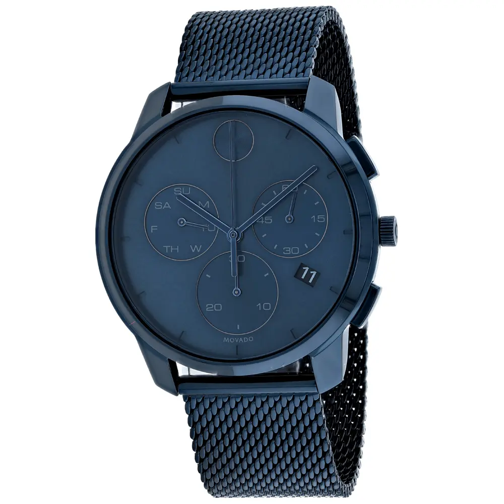 Movado Bold Thin Chronograph Mens Watch 3600633, Quartz Watch, Water Resistant Wristwatch, Round Face