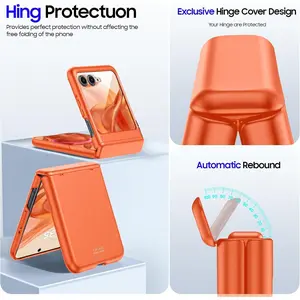 for Motorola Razr 2024/2025 Case with Hinge Protection & Built-in Screen Protector Ultra-Thin Full-Body Rugged Anti-Scratch Shockproof Smartphone Casing Protective Cellphone