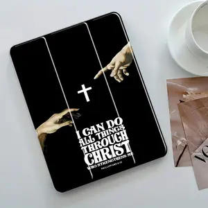 This Christian Philippians 4:13 printed case features an adjustable stand and pen holder, and is a foldable, non-slip TPU protective case suitable for Samsung, iPad mini, iPad Air, iPad Pro/iPad 10th and 11th generation iPads.