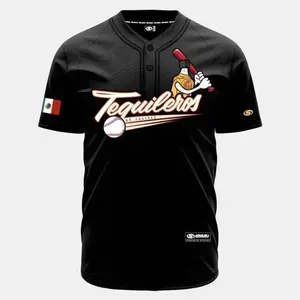 (BLACK) Tequileros Baseball Jersey, Tequileros Jersey, Mexico Jersey for Men Women Youth And Kids, Mexico Baseball Shirt, Hiphop Jersey, All-Over Print Baseball Jersey