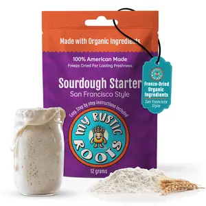 My Rustic Roots - San Francisco Style Sourdough Starter - Organic Non-GMO Freeze Dried Sourdough Starter for Sourdough Bread Baking Beginner Friendly Very Robust and Active Bake Within 5 Days- Flavor