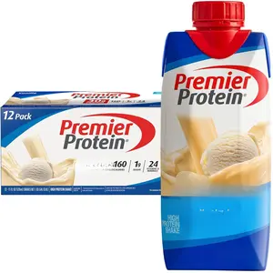Premier Protein Protein Shake, Vanilla, 30g Protein, No Added Sugar, 11 fl oz Pack of 12