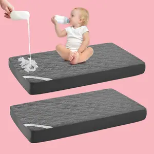 【Summervibes】Luxury Waterproof Crib Mattress Protector – Ultra-Soft, Noiseless & Breathable Toddler Bed Cover. Quilted for comfort, this machine washable pad fits standard 52"x28" cribs—perfect for nursery, bedwetting, and overnight protection.