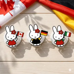 Cute Bunny Flag Phone Grip, Cute Flag Bunny Aesthetic Phone Holder , Football lover, Football 2026 Phone Grip