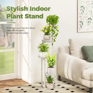 Plant Stand Indoor Outdoor 4 Tier Metal Plant Shelf for Multiple Plants Corner Flower Holders for Living Room Balcony Bedroom Patio Garden