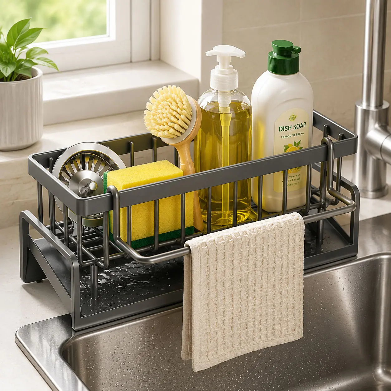 2026 New Upgrade Sink Drying Rack Gadgets,Stainless Metal Sponge Drain Holder,Multifunctional Durable Storage Rack,Rust Prevention Storage Organizer,Household Essentials,Fall Decor,Kitchen Accessories,Gift For Mother'S Day