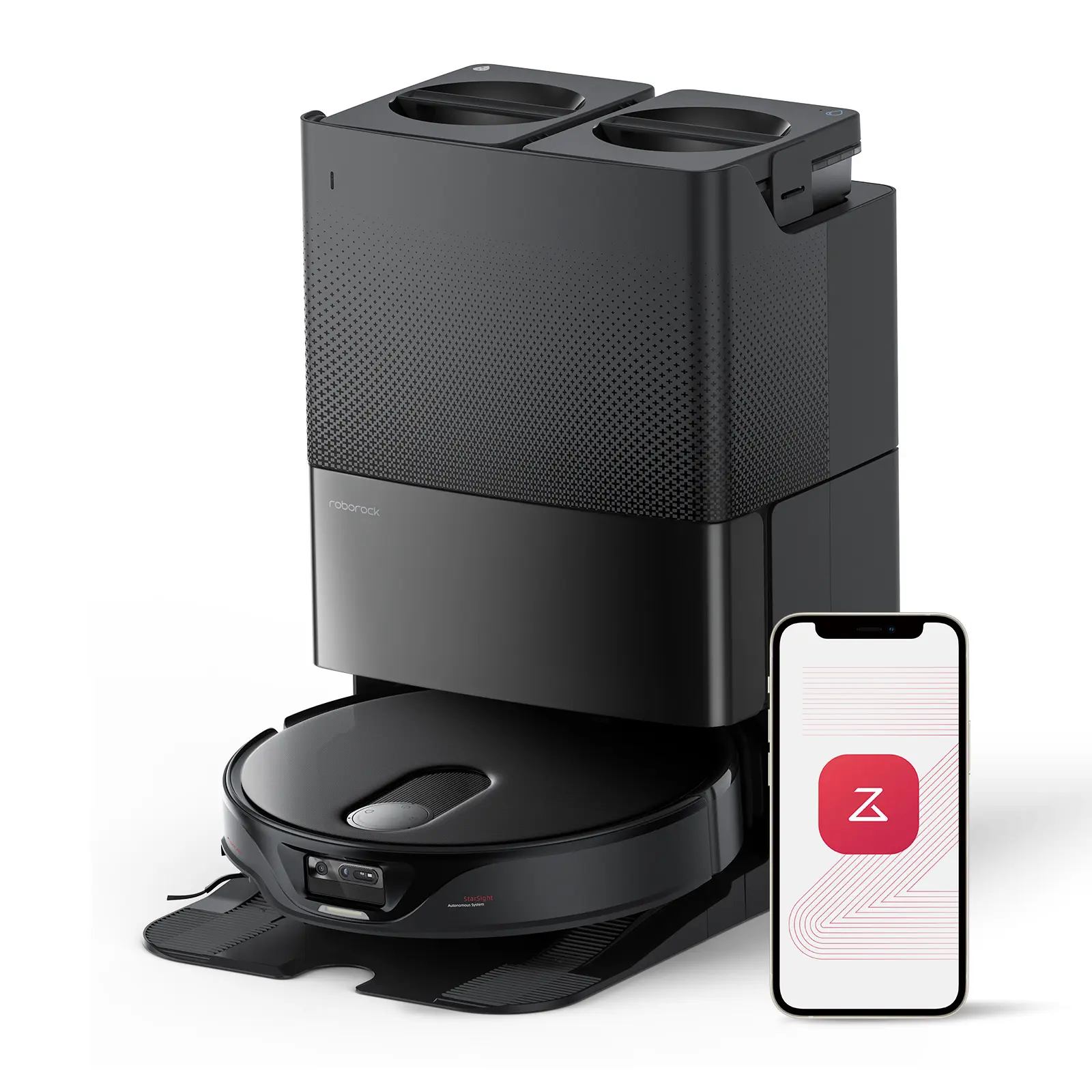 Roborock Qrevo Slim Robot Vacuum and Mop Combo, Advanced Obstacle Recognition, FlexiArm Side Brush & Mop, Auto Mop Washing & Drying, Self-Emptying