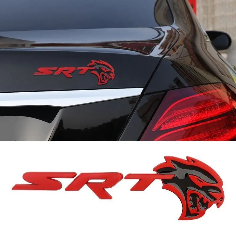 1PC 3D Hellcat Leopard Head SRT Badge Rear Trunk Emblem Sticker Decal for Dodge Charger Ram Srt8 Srt4 Nitro Dart Durango Challenger Caliber Journey Caravan Accessories Automotive Decals