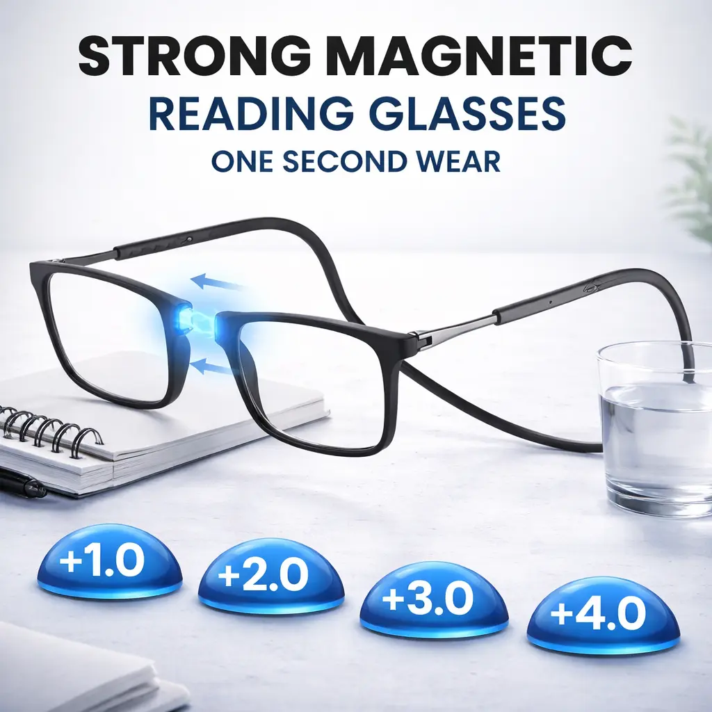Men's Fashionable Magnetic Neck Reading Glasses, Portable Ultra-Light Anti-Loss Design, Unisex Eyewear for Daily Use, Reading Eyeglasses