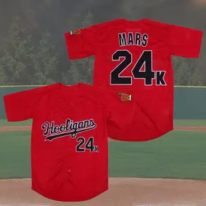 Personalized Hooligans 24K Baseball Jersey, Romantic Graphic Design, Concert Fan Apparel, Vintage Rose Outfit