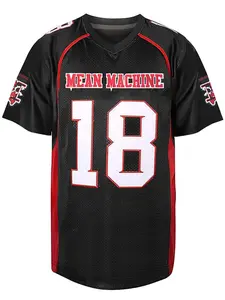 Men's Letter & Number Patched V Neck Football Jersey, Jersey Shirts, Loose Casual Short Sleeve Sports T-shirt for Summer, Men's Top for Daily Wear