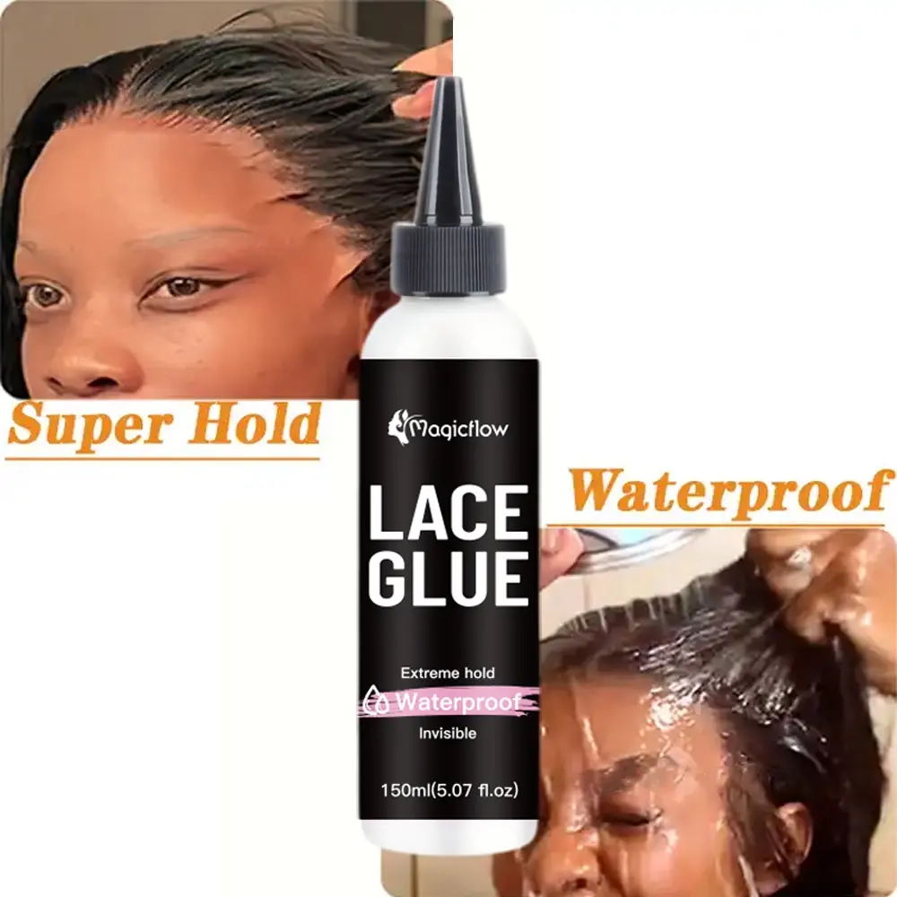 Waterproof Lace Wig Glue, 150 ml/5.07 fl oz, Strong-Hold, Fast-Drying and Invisible, No Odor, Easy Removal, Hair Replacement Adhesive, Hair Adhesive for Wigs
