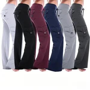 Women’s Cargo Joggers Lightweight Quick Dry High Waisted Casual Travel Hiking Lounge Pants with Pockets