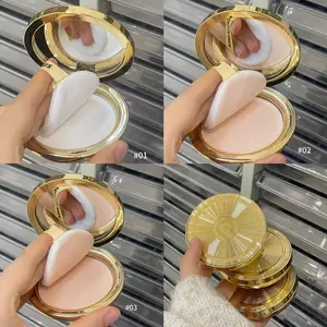 Long-Lasting Oil Control Blurring Setting Powder Compact, Soft Focus Highlighter Makeup, Flawless Finish Concealer Balm, Natural Look SPF Foundation for Daily Use