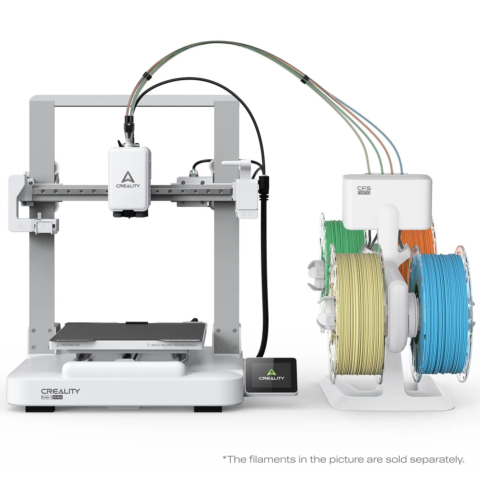 Creality Ender-3 V3 Neo Combo Multicolor 3D Printer for Beginners, Up to 500mm/s, Auto Bed Leveling, Quick-Swap Nozzle, 220x220x220mm