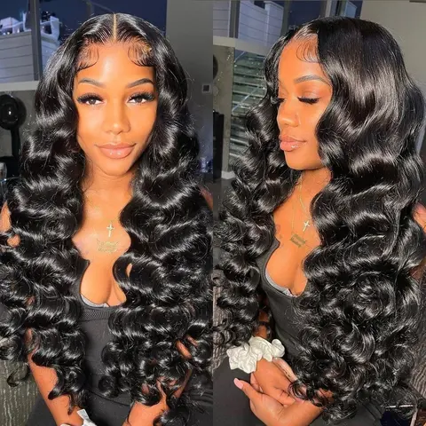 Ishow Loose deep Body wave Straight hair wig 5*5 Closure Pre Cut Ready to Wear Glueless Wig 5x5 13x4 Pre Cut Pre Bleached  hair wig Lace Front 13x4 Pre Bleached Knots Pre Plucked 13x4 hair wig For Women