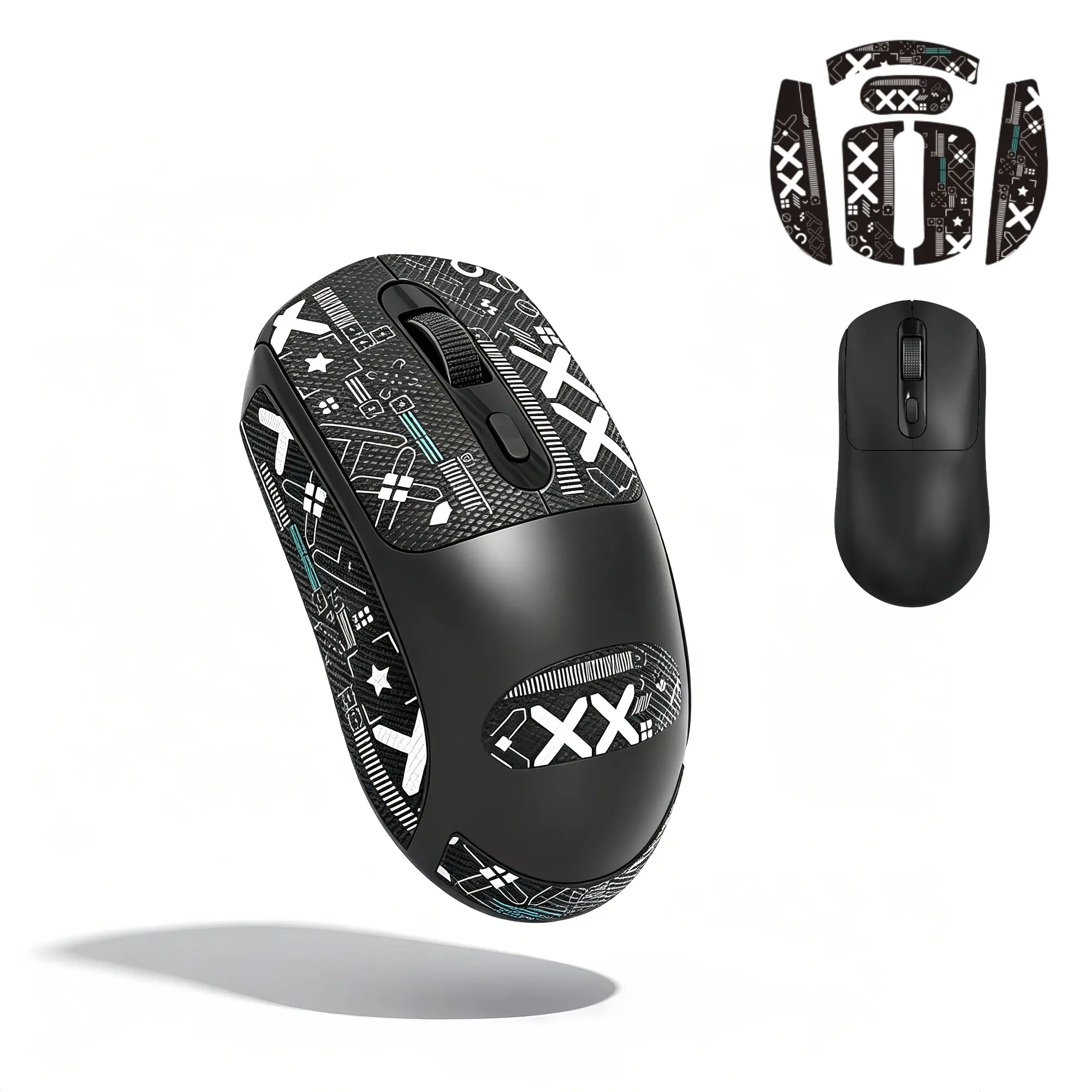 T-WOLF X8 Wireless Gaming Mouse, Ergonomic Bluetooth Mouse with PAW3212 Sensor, 2.4G Dual Mode Rechargeable Mouse with Grip Stickers, Silent Click Computer Mouse for Gaming Setup, Laptop, Office and Study - Ambidextrous Mouse