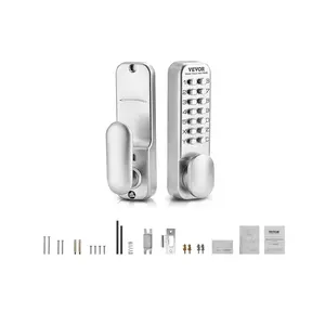 fathersdaygift VEVOR Mechanical Keyless Entry Door Lock, 14 Key Mechanical Door Lock, Mechanical Keypad Door Knob, Single-Side Stainless Steel Waterproof Keyless Gate Lock, for Home Office Outdoor Fence Garage Yard