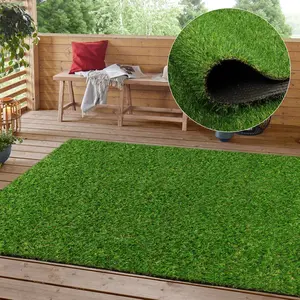 3 FT X 5 FT 20MM Artificial Synthetic Fake Grass Turf Rug, Green Lawn Mat with Drainage Holes for Pet Dogs, Suitable for Indoor Outdoor Patio Garden Landscape, Custom Size Available
