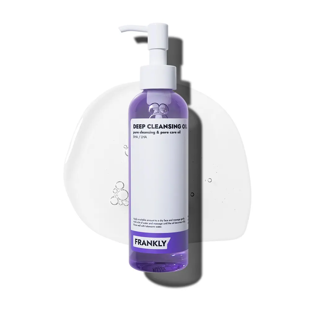 [FRANKLY] Pore Deep Cleansing Oil 6.68 fl oz (BHA + LHA) | Pore-Purifying, Blackhead Cleanser & Makeup Remover, Hydrating with Amino Acids & Hyaluronic Acid for All Skin Types