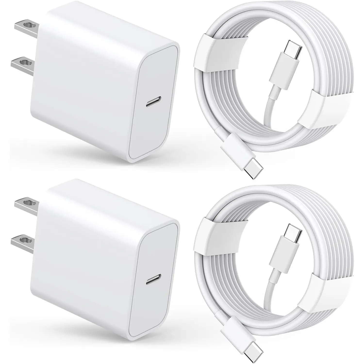 Fast Charging, 2Pack Quick C to C Charger Cable Cord 20W USBC Wall Charger Block Travel Plug for iPhone 16/16 Pro Max/16 Plus/15/15 Pro/iPad Pro/Mini/Air/AirPods