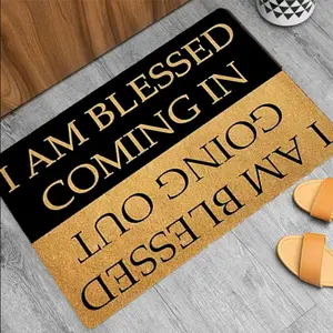 Letter Patter Door Mat, 1 Count Water Absorbent Door Entrance Mat, Machine Washable Rug, Decorative Carpet for Home Living Room Bedroom, Room Decor, Floor Mat