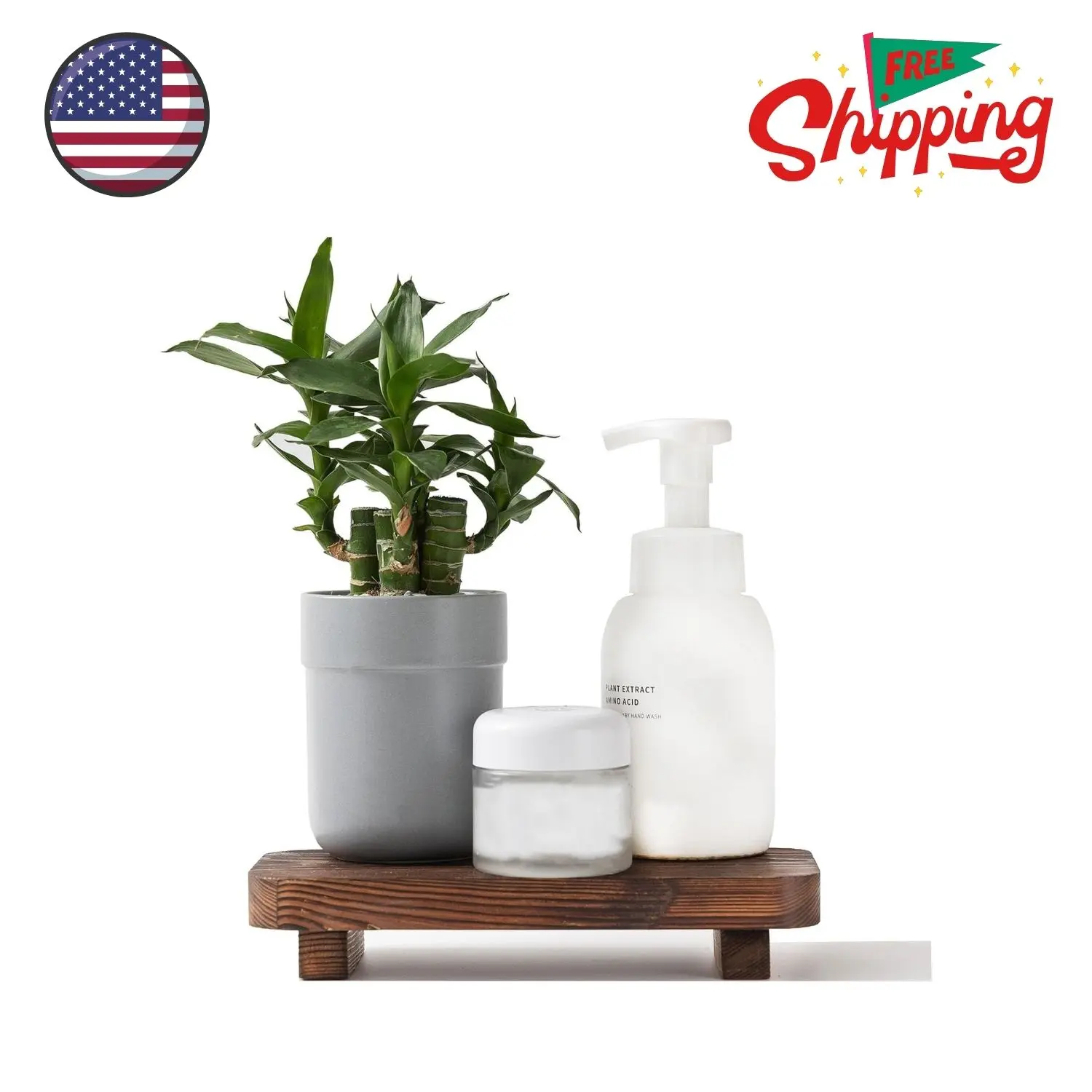 Wood Risers for Decor Display, Bathroom Counter Sink Decor