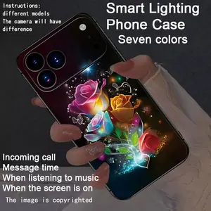 Colorful intelligent voice controlled luminous, Lights phone case compatible with iphone17Air/17Pro/17promax/16promax/15promax/14promax/13promax/12promax/11promax/XSmax/XR Accessories - Luminous Technology