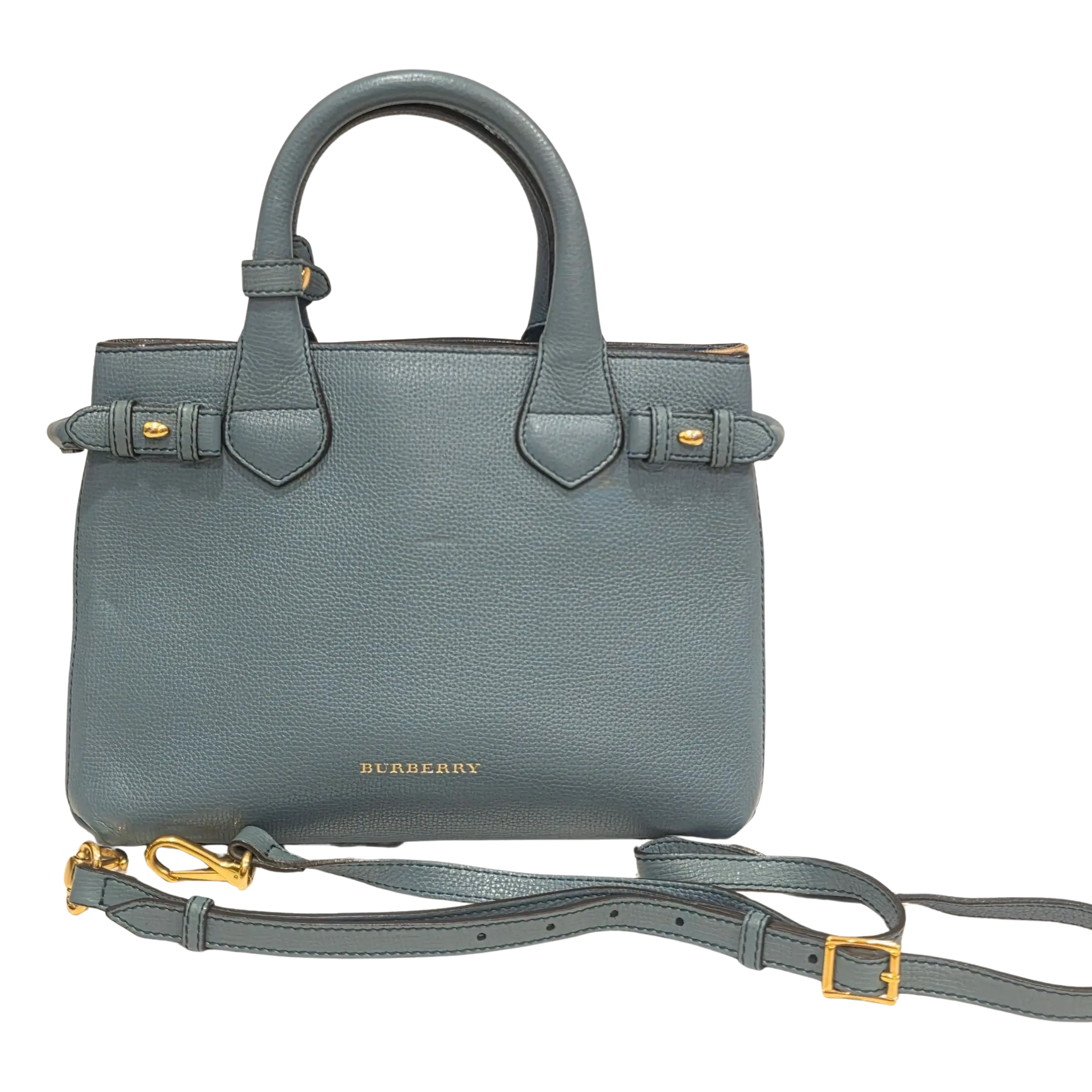 Pre-owned BURBERRY Leather Tote bags Small Banner Tote Bag L1037, Pre Loved Luggage & Bag, Cannot Be Returned or Exchanged