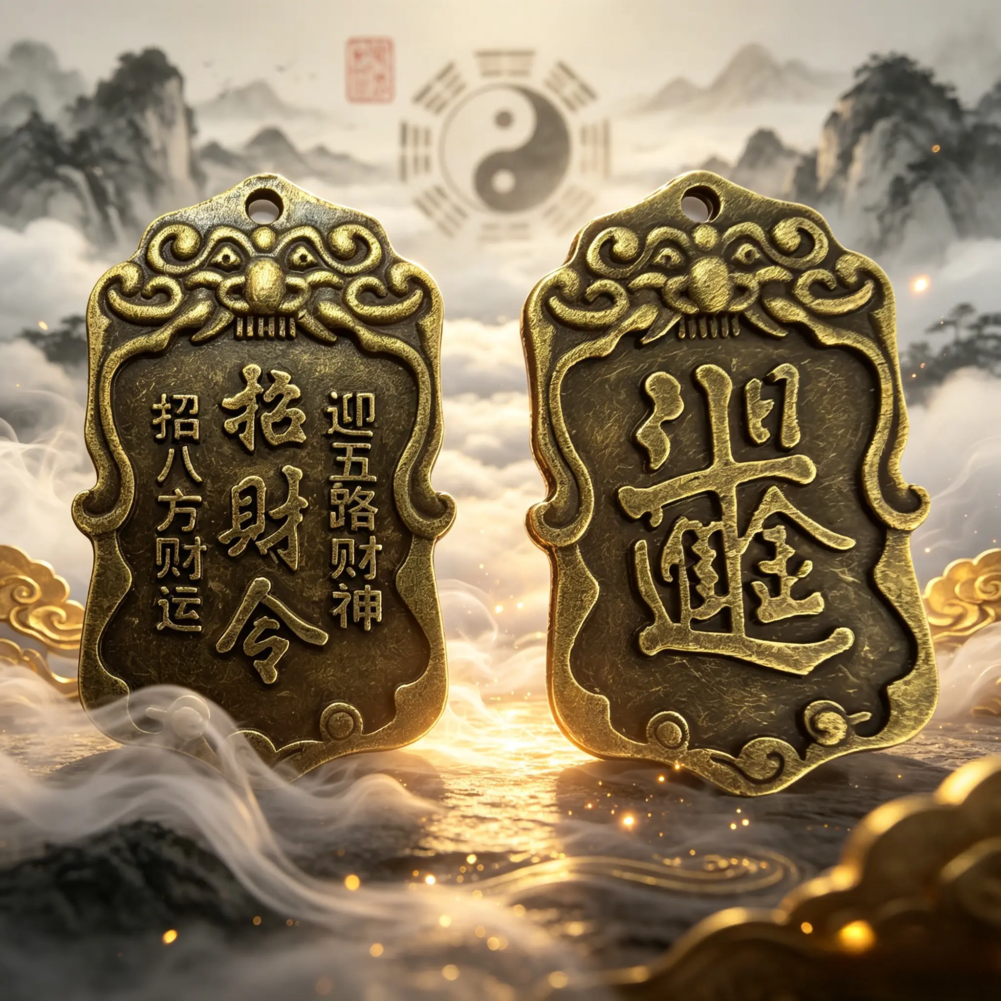 Taoist wealth-attracting talisman, draws in wealth from all directions, welcomes the Five Ways God of Wealth, and removes financial obstacles