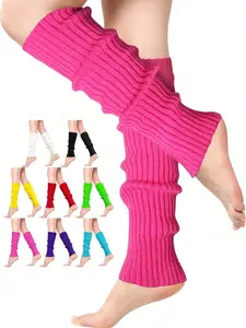 40cm Striped Knit Leg Warmers, Y2K Style, Slim-Fitting, Warm and Comfortable, Ideal for Sports, All Seasons Womenswear Streetwear