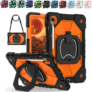Heavy Duty Case for Samsung Galaxy Tab S10Lite 2025 10.9 SM-X400 S9 SM-X710 S9FE X510 S10FE SM-X520 11 Cover with Shoulder Strap