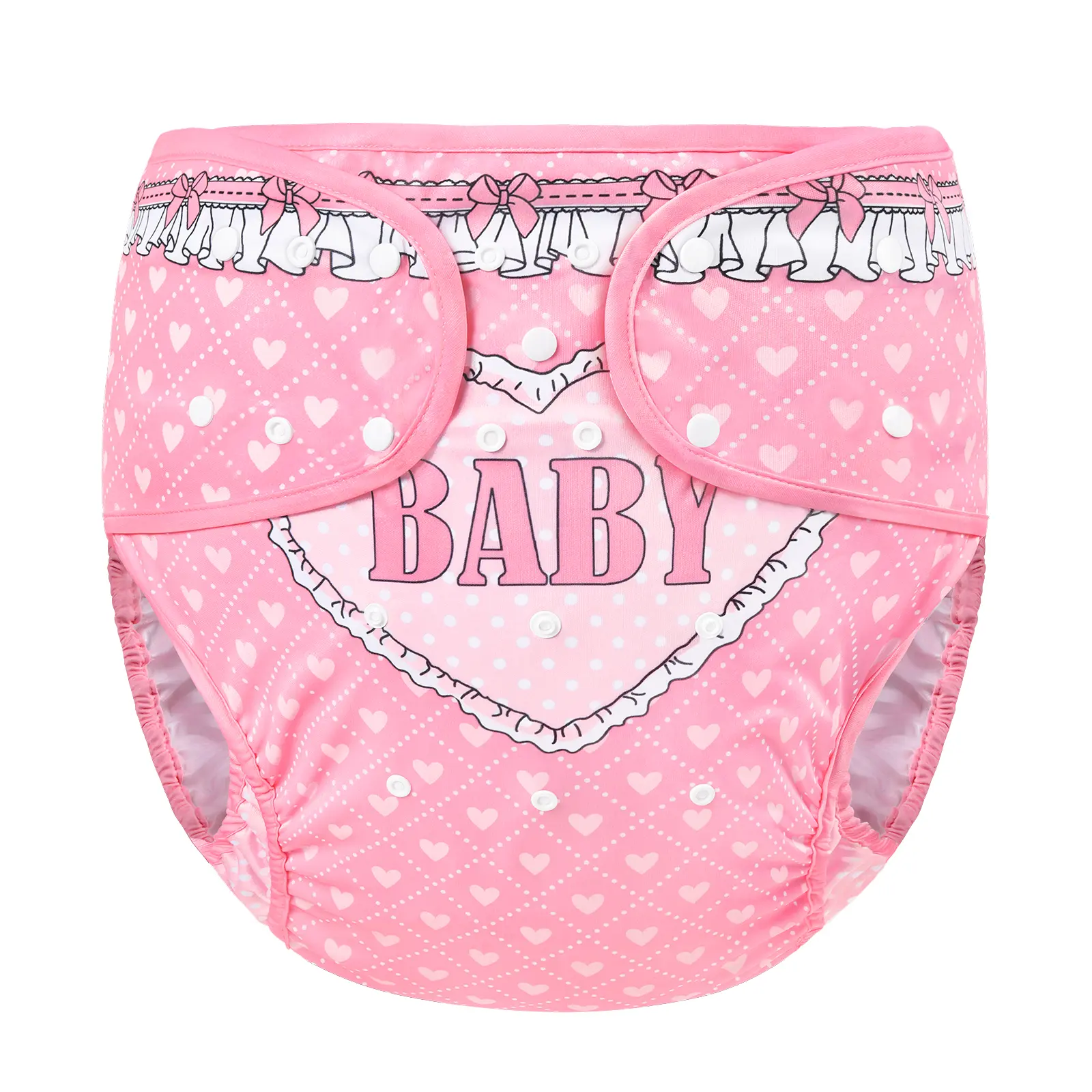Littleforbig Washable Adjustable Reusable Waterproof Cloth Adult Diaper Wrap Cover - Blushing Baby