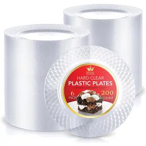 Stock Your Home Premium Clear Plastic Dessert Plates, 6