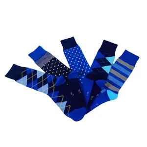 5 Pairs of Modal Odor-Resistant Men's Cotton Business Crew Socks with Fun Patterns crew  socks Men's Breathable Striped Crew Socks