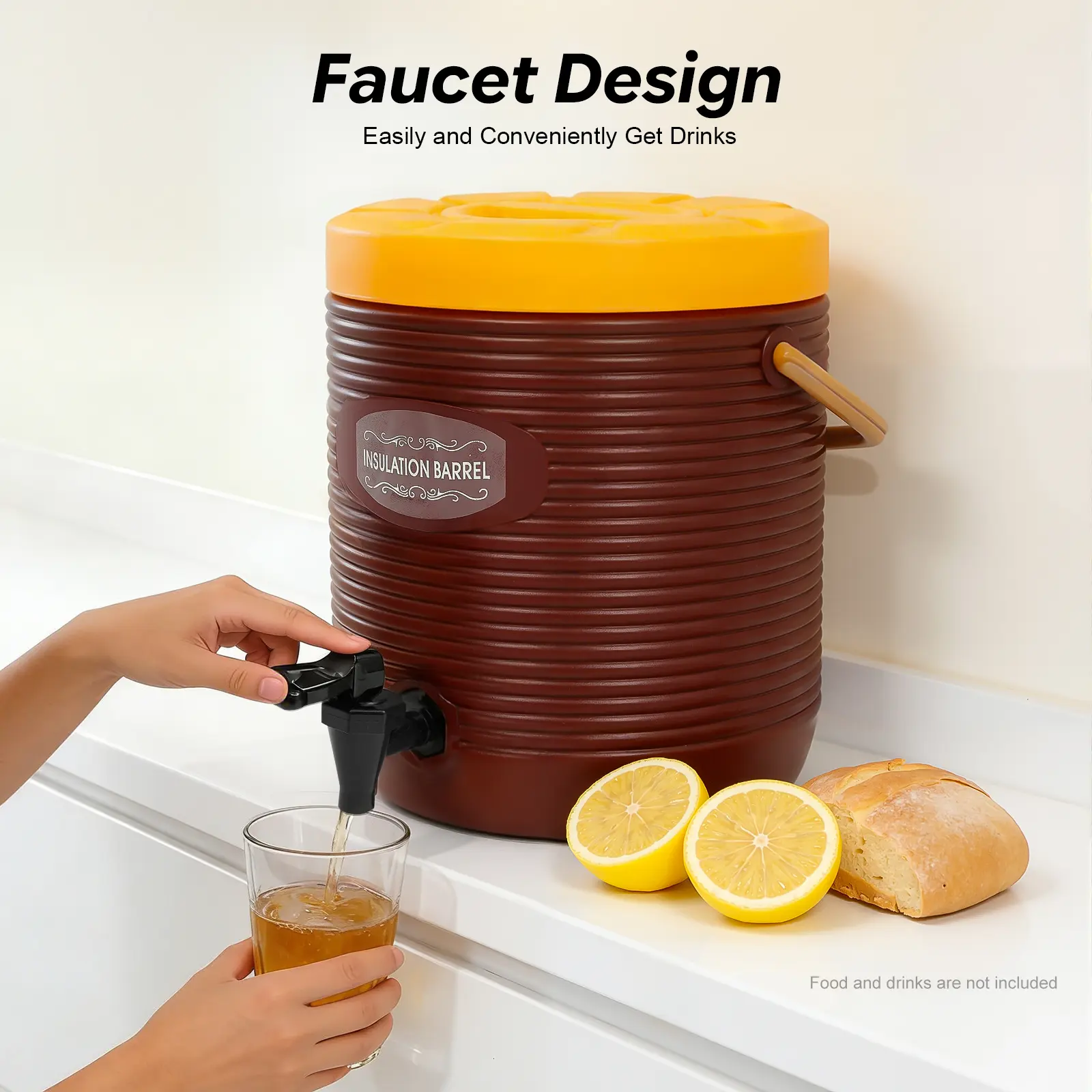 Stainless Steel Insulated Beverage Dispenser, 2.91 Gal Thermal Container with Faucet for Hot & Cold Drinks