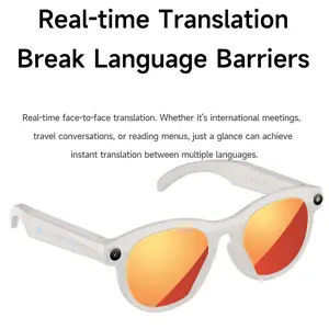 Hands-Free Video Recording Smart Glasses,2MP Anti-Shake Camera AI Sunglasses, 2 Lenses Total, Bluetooth Calling AI Glasses Real-Time Translate , Magnetic Charging ,40G Lightweight for Women Men
