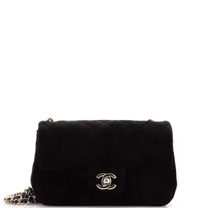 Pre-owned CHANEL material Messenger Bags Pearl Crush Flap Bag Quilted Velvet with Crystal Detail Mini by Rebag