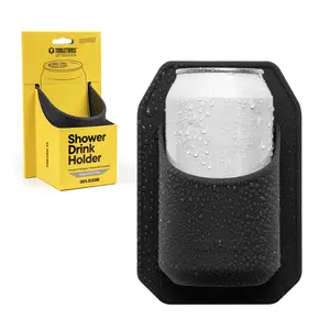 TOOLETRIES Shower Drink Holder - 100% Silicone Can Holder for Beer or Soda - Bathroom Accessory - Silicone-Grip Technology, No Adhesive Needed - in Partnership with 30 Watt - Charcoal